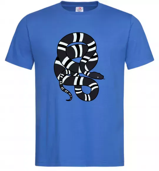 Мужская футболка Сірий полосатий змій Ярко-синий фото
