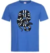 Мужская футболка Сірий полосатий змій Ярко-синий Мужская футболка Сірий полосатий змій Ярко-синий фото