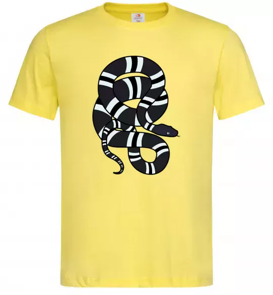 Мужская футболка Сірий полосатий змій Лимонный фото