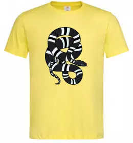 Мужская футболка Сірий полосатий змій Лимонный фото