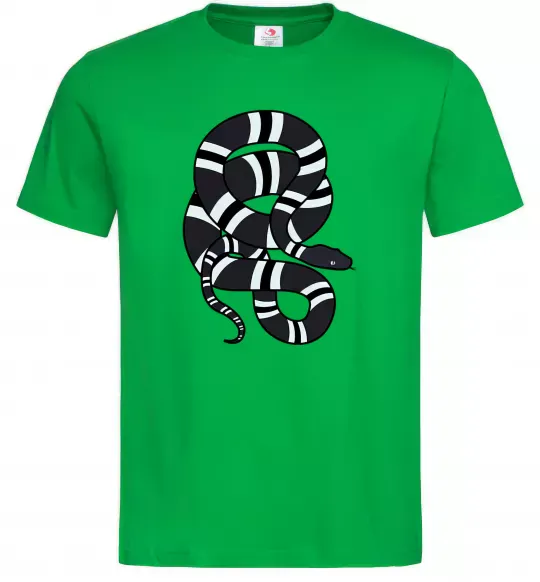 Мужская футболка Сірий полосатий змій Зеленый фото
