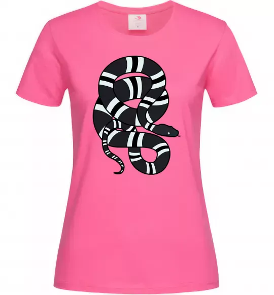 Женская футболка Сірий полосатий змій Ярко-розовый фото