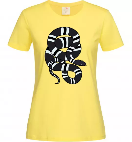 Женская футболка Сірий полосатий змій Лимонный фото