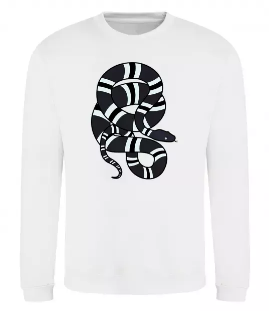 Світшот Сірий полосатий змій Білий фото