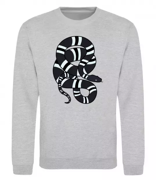 Світшот Сірий полосатий змій Сірий меланж фото