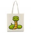 Эко-сумка Зеленая гремучая змея Бежевый фото