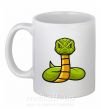 Чашка керамическая Зеленая гремучая змея Белый фото
