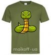 Мужская футболка Зеленая гремучая змея Оливковый фото