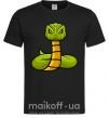 Мужская футболка Зеленая гремучая змея Черный фото