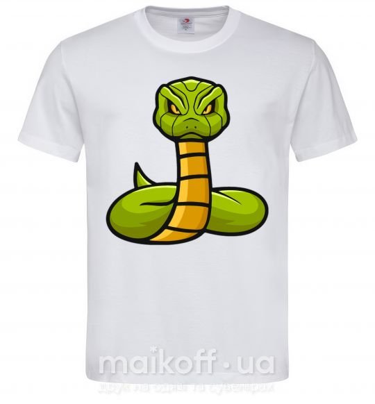 Мужская футболка Зеленая гремучая змея Белый фото