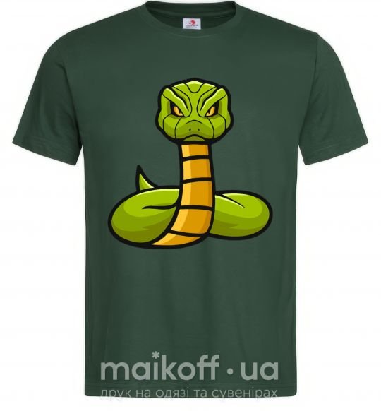 Чоловіча футболка Зеленая гремучая змея Темно-зелений фото