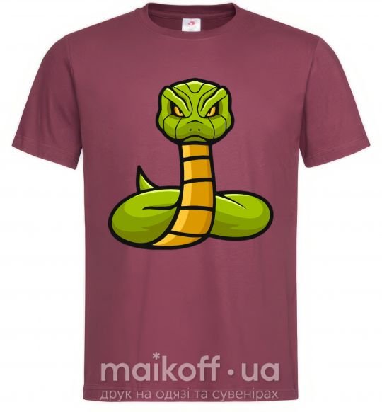 Мужская футболка Зеленая гремучая змея Бордовый фото