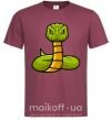 Мужская футболка Зеленая гремучая змея Бордовый фото