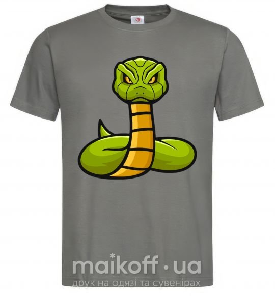 Мужская футболка Зеленая гремучая змея Графит фото