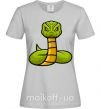 Женская футболка Зеленая гремучая змея Серый фото