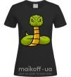 Женская футболка Зеленая гремучая змея Черный фото