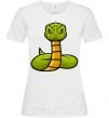Женская футболка Зеленая гремучая змея Белый фото