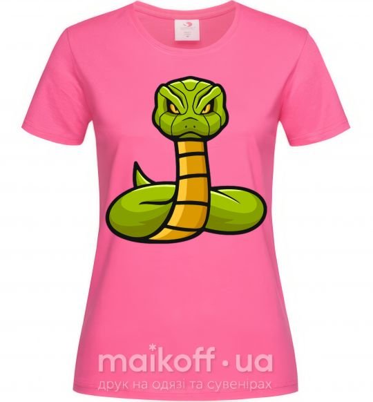 Женская футболка Зеленая гремучая змея Ярко-розовый фото