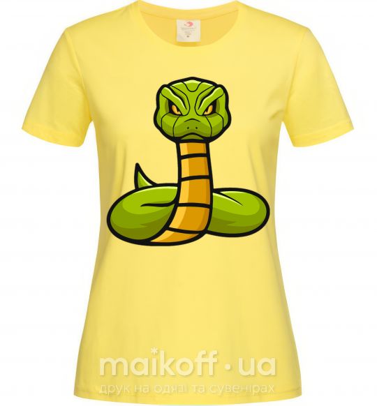 Женская футболка Зеленая гремучая змея Лимонный фото