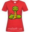 Женская футболка Зеленая гремучая змея Красный фото