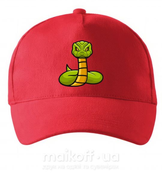 Кепка Зеленая гремучая змея Красный фото