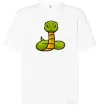 Футболка Оверсайз Зелена гримуча змія Белый фото
