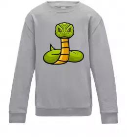 Детский Свитшот Кобра контур тонкий Серый меланж фото