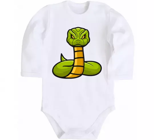 Детский боди Зелена гримуча змія Белый фото