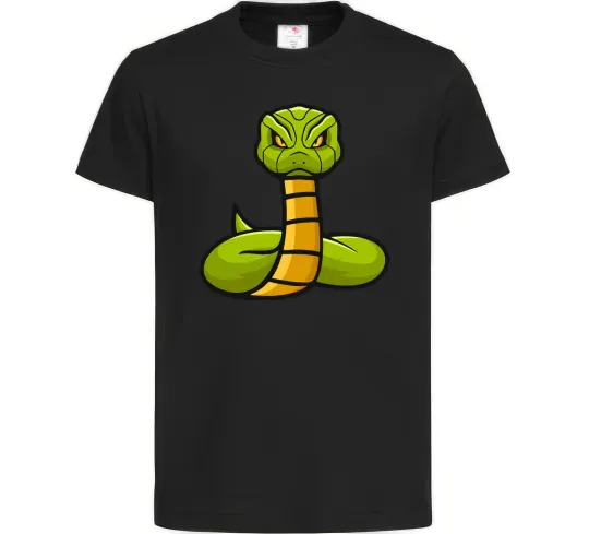 Детская футболка Зелена гримуча змія Черный фото
