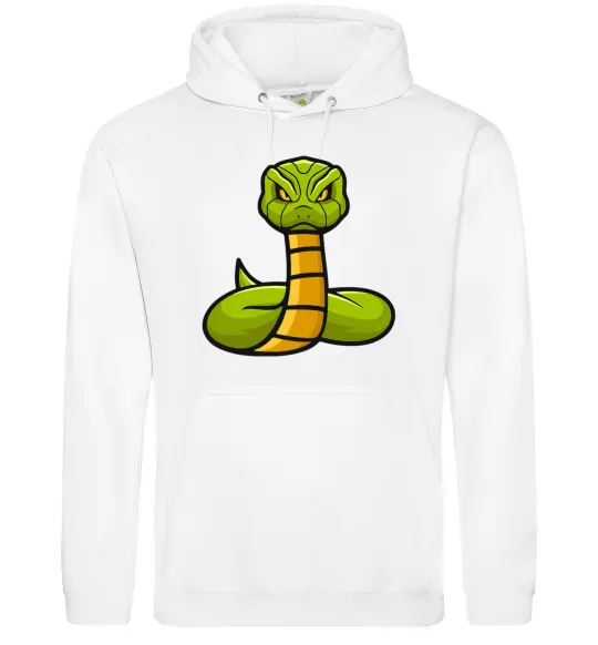 Мужская толстовка (худи) Зелена гримуча змія Белый фото