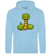 Мужская толстовка (худи) Зелена гримуча змія Голубой фото