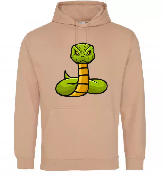 Женская толстовка (худи) Зелена гримуча змія Песочный фото