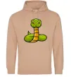 Женская толстовка (худи) Зелена гримуча змія Песочный фото