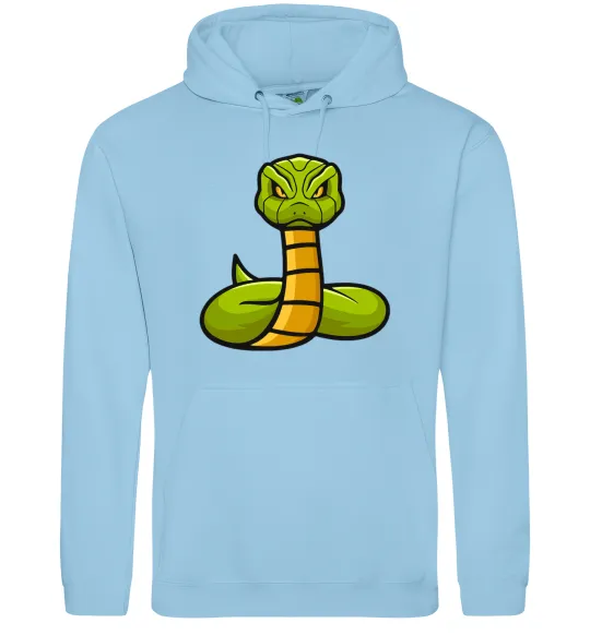 Жіноча толстовка (худі) Зелена гримуча змія Блакитний фото