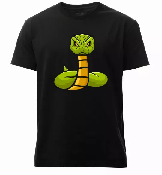 Мужская премиум футболка Зелена гримуча змія Черный фото