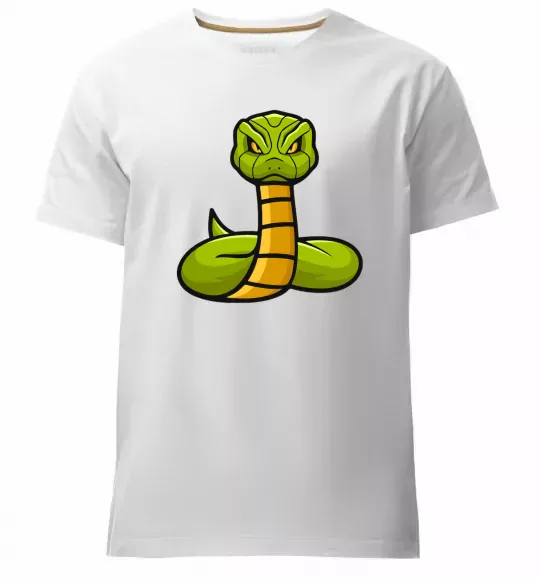 Мужская премиум футболка Зелена гримуча змія Белый фото