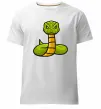 Мужская премиум футболка Зелена гримуча змія Белый фото