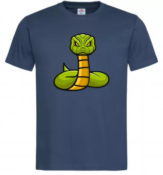 Чоловіча футболка Зелена гримуча змія Темно-синій фото