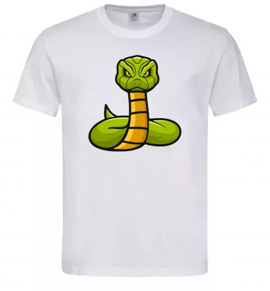 Чоловіча футболка Зелена гримуча змія Білий фото