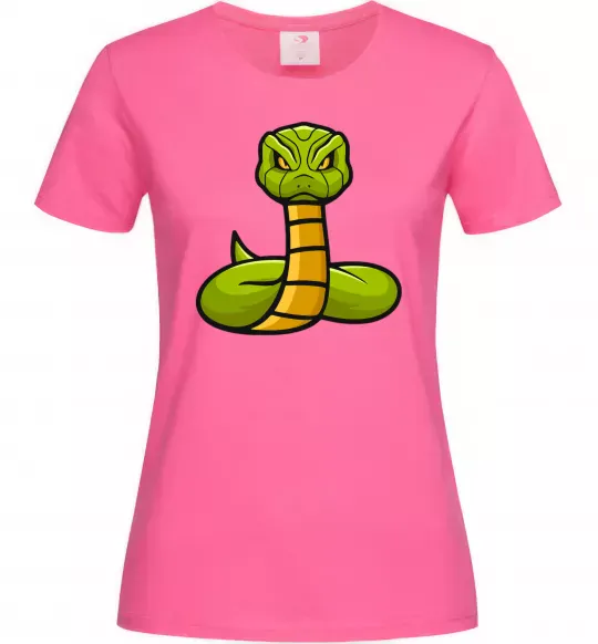 Жіноча футболка Зелена гримуча змія Яскраво-рожевий фото