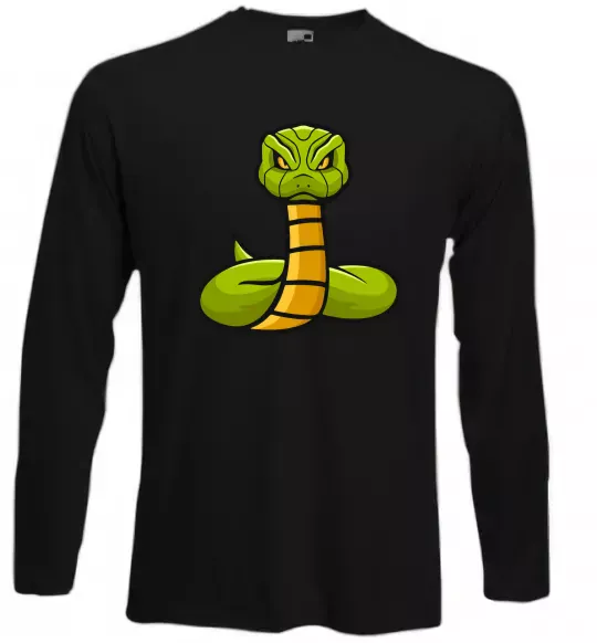 Лонгслив Зелена гримуча змія Черный фото