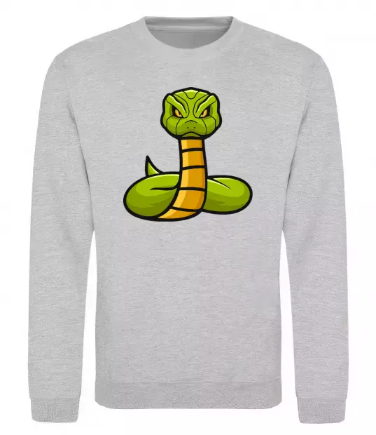 Свитшот Зелена гримуча змія Серый меланж фото