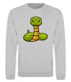 Свитшот Зелена гримуча змія Серый меланж фото