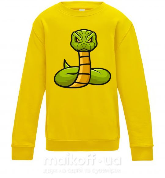 Детский Свитшот Зеленая гремучая змея Солнечно желтый фото