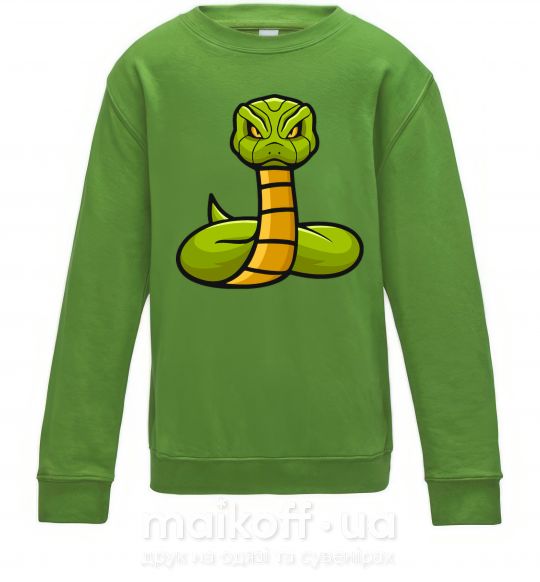 Дитячий світшот Зеленая гремучая змея Лаймовий фото