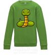 Дитячий світшот Зеленая гремучая змея Лаймовий фото