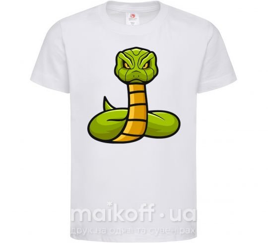 Дитяча футболка Зеленая гремучая змея Білий фото
