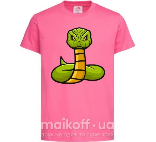 Дитяча футболка Зеленая гремучая змея Яскраво-рожевий фото