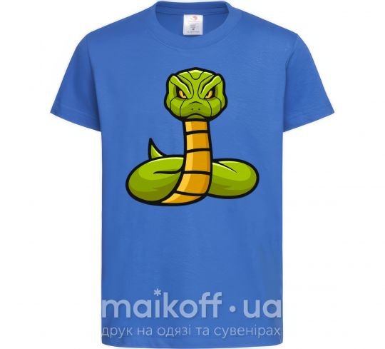 Дитяча футболка Зеленая гремучая змея Яскраво-синій фото
