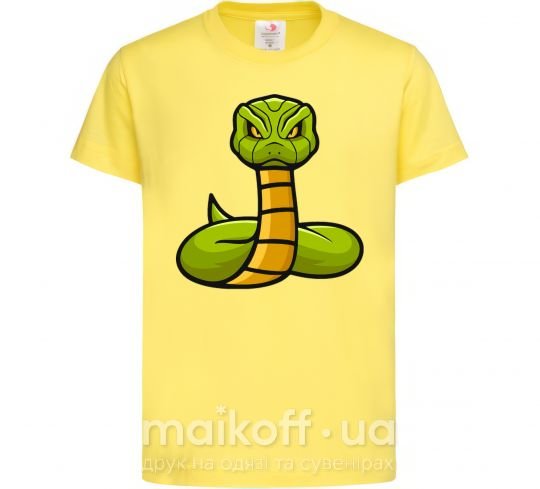 Дитяча футболка Зеленая гремучая змея Лимонний фото